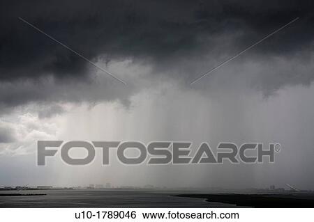 Stock Photograph - Aerial view of Nichupte Lagoon and Hotel Zone, Cancun, Quintana Roo, Mexico. Fotosearch
