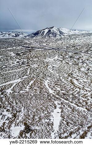 Aerial view of road in Hellisheidi, Iceland. View Large Photo Image Stock Photo - Aerial view of road in Hellisheidi, Iceland.. Fotosearch