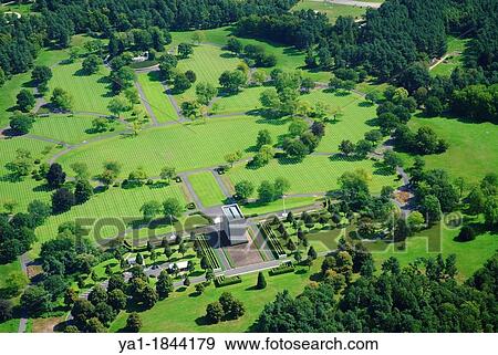 Aerial view of the largest WWII american military cemetery in Europe 10 489 graves, Saint Avold, Moselle, Lorraine, France View Large Photo Image Stock Photo - Aerial view of the largest WWII american military cemetery in Europe 10 489 graves, Saint Avold, Moselle, Lorraine, France. Fotosearch
