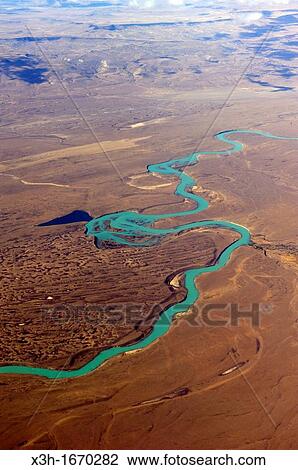 aerial view of the Santa Cruz River around El Calafate, Patagonia, Argentina, South America View Large Photo Image Stock Image - aerial view of the Santa Cruz River around El Calafate, Patagonia, Argentina, South America. Fotosearch