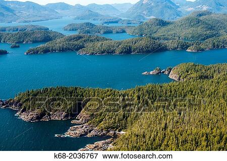 aerial view of the west coast of Vancouver Island, BC, Canada. View Large Photo Image Stock Photo - aerial view of the west coast of Vancouver Island, BC, Canada.. Fotosearch