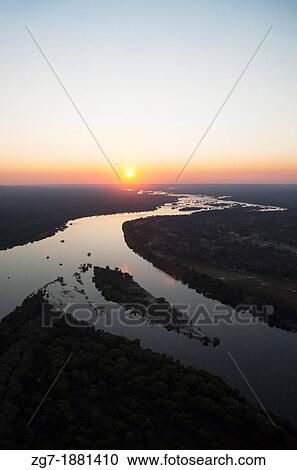 Aerial view of the Zambezi river View Large Photo Image Stock Image - Aerial view of the Zambezi river. Fotosearch
