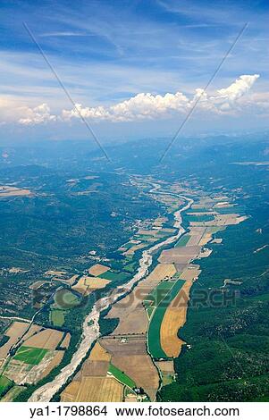 Aerial view of Val d? Asse near Brunet, Plateau de Valensole, Alpes de Haute Provence, France View Large Photo Image Picture - Aerial view of Val d? Asse near Brunet, Plateau de Valensole, Alpes de Haute Provence, France. Fotosearch