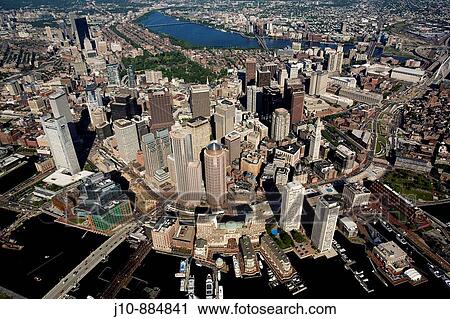 Aerial view of waterfront, 2000 ft, Boston, Massachusetts, USA View Large Photo Image Stock Image - Aerial view of waterfront, 2000 ft, Boston, Massachusetts, USA. Fotosearch