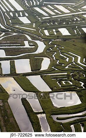 Stock Photography - Aerial view on canals near Boyardville, Island of Oleron. Poitou-Charentes, France. Fotosearch
