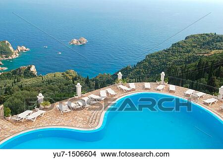 Aerial view on Paleokastritsa Palaiokastritsa bays, greek Island of Corfu Ionian Sea View Large Photo Image Picture - Aerial view on Paleokastritsa Palaiokastritsa bays, greek Island of Corfu Ionian Sea. Fotosearch