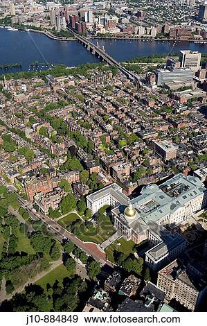 Aerial view, State House on Beacon Hill, Boston, Massachusetts, USA View Large Photo Image Stock Photo - Aerial view, State House on Beacon Hill, Boston, Massachusetts, USA. Fotosearch