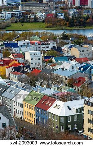 Aerieal views of Reykjavik city centre from Hallgrimskirkja Cathedral tower view point, Reykjavik, Iceland. View Large Photo Image Stock Photo - Aerieal views of Reykjavik city centre from Hallgrimskirkja Cathedral tower view point, Reykjavik, Iceland.. Fotosearch