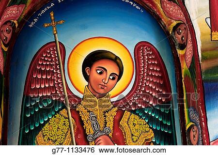 Africa Ethiopia Lake Tana Painting in monastery. View Large Photo Image Stock Photograph - Africa Ethiopia Lake Tana Painting in monastery.. Fotosearch
