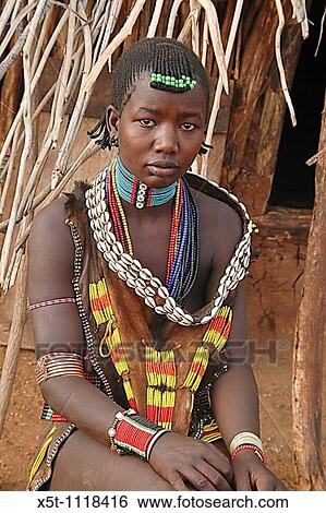 Stock Photograph - Africa, Ethiopia, Omo River Valley Hamer Tribe. Fotosearch
