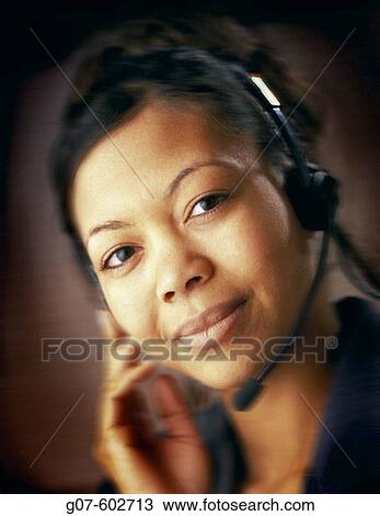 African-American black female telemarketer service person portrait View Large Photo Image Stock Image - African-American black female telemarketer service person portrait. Fotosearch