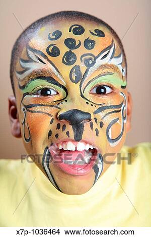 African American boy with face paint View Large Photo Image Picture - African American boy with face paint. Fotosearch