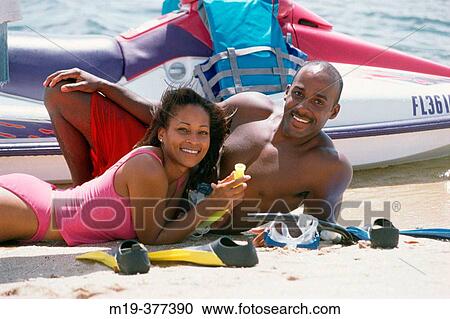 African American couple on a beach View Large Photo Image Stock Image - African American couple on a beach. Fotosearch
