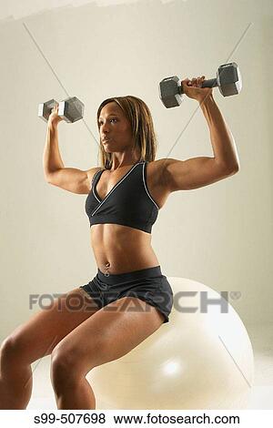 African american female fitness model, action View Large Photo Image Stock Photo - African american female fitness model, action. Fotosearch
