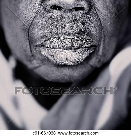 Stock Photo - African woman's lips. Gambia. Fotosearch