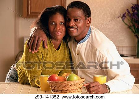 Afro-American Couple in Kitchen View Large Photo Image Stock Image - Afro-American Couple in Kitchen. Fotosearch