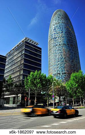 Agbar tower by Jean Nouvel, 22 @ district, Barcelona, Catalonia, Spain. View Large Photo Image Stock Photo - Agbar tower by Jean Nouvel, 22 @ district, Barcelona, Catalonia, Spain.. Fotosearch