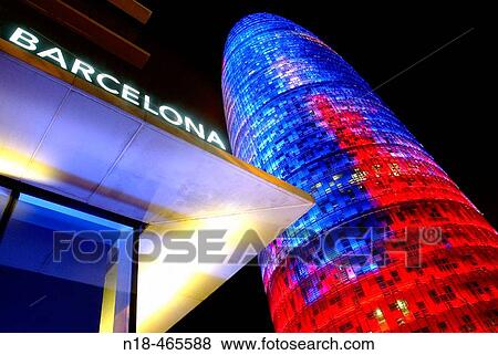 Agbar Tower by Jean Nouvel, Barcelona. Catalonia, Spain View Large Photo Image Stock Photo - Agbar Tower by Jean Nouvel, Barcelona. Catalonia, Spain. Fotosearch