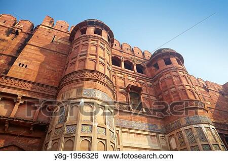 Stock Photograph - Agra Red Fort - The Amar Singh Gate, Agra, India.. Fotosearch