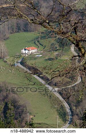 Aia country houses. Guipuzcoa province. Euskadi. Spain. View Large Photo Image Stock Image - Aia country houses. Guipuzcoa province. Euskadi. Spain.. Fotosearch