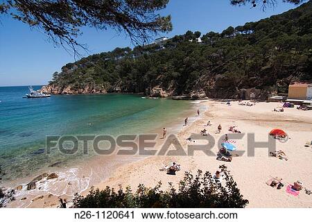 Aiguablava Spain, Catalunya, Girona province, Baix Empord?, Begur View Large Photo Image Stock Image - Aiguablava Spain, Catalunya, Girona province, Baix Empord?, Begur. Fotosearch