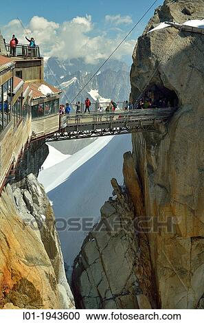 Stock Image - Aiguille du Midi, near Mont Blanc, Chamonix, French Alps. Fotosearch