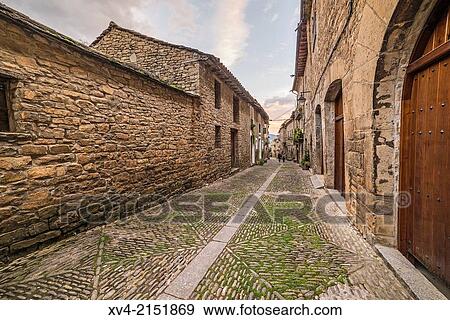 Ainsa mediaeval village, Sobrarbe, Huesca Pyrenees, Arag? n, Spain. View Large Photo Image Stock Photo - Ainsa mediaeval village, Sobrarbe, Huesca Pyrenees, Arag? n, Spain.. Fotosearch