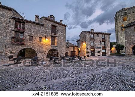 Ainsa mediaeval village, Sobrarbe, Huesca Pyrenees, Arag? n, Spain. View Large Photo Image Stock Photography - Ainsa mediaeval village, Sobrarbe, Huesca Pyrenees, Arag? n, Spain.. Fotosearch