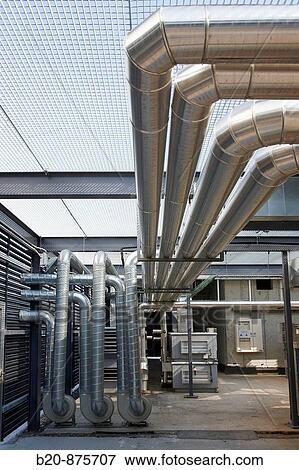 Air-conditioning industrial installation on roof of building, Donostia, San Sebastian, Gipuzkoa, Basque Country, Spain View Large Photo Image Stock Photo - Air-conditioning industrial installation on roof of building, Donostia, San Sebastian, Gipuzkoa, Basque Country, Spain. Fotosearch