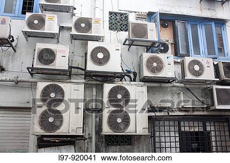 Airconditioning units on buildings View Large Photo Image Stock Image - Airconditioning units on buildings. Fotosearch