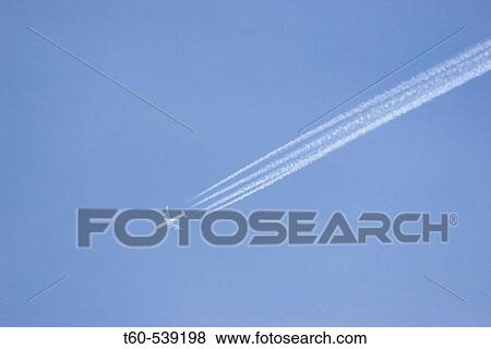 Airplane with white smoke View Large Photo Image Stock Photo - Airplane with white smoke. Fotosearch