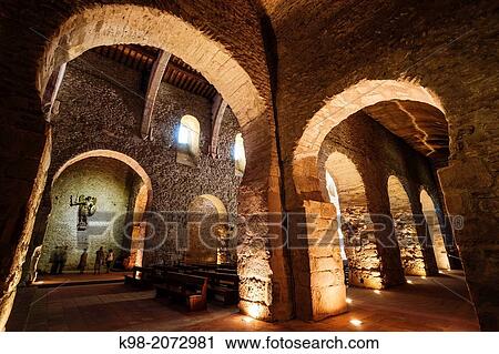 Aisle, Saint-Michel church, Saint-Michel-de-Cuxa Benedictine Abbey, 879AD, Pyr? n? es-Orientales, France View Large Photo Image Stock Image - Aisle, Saint-Michel church, Saint-Michel-de-Cuxa Benedictine Abbey, 879AD, Pyr? n? es-Orientales, France. Fotosearch