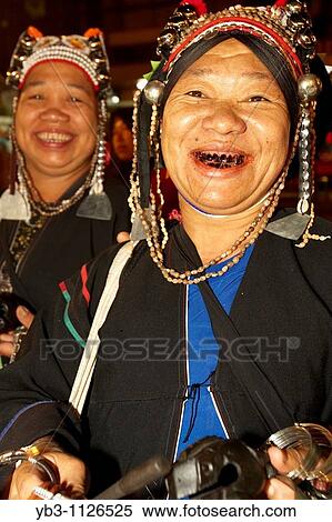 Akha Hill Tribe Women, Chiang Mai Night Market, Thailand View Large Photo Image Stock Photography - Akha Hill Tribe Women, Chiang Mai Night Market, Thailand. Fotosearch
