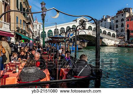 Al Fresco Dining By The Rialto Bridge, Venice, Italy. View Large Photo Image Stock Image - Al Fresco Dining By The Rialto Bridge, Venice, Italy.. Fotosearch