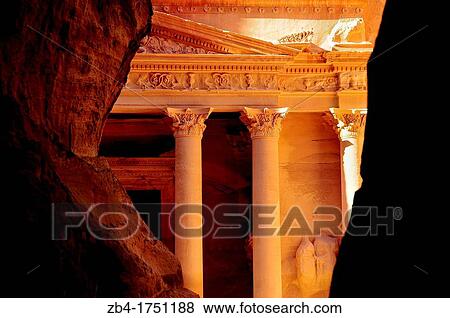 Al Khazneh called the Treasury viewed from the Siq, the main entrance to the ancient city of Petra, archaeological site, Petra, UNESCO World Heritage Site, Jordan, Middle East. View Large Photo Image Stock Photo - Al Khazneh called the Treasury viewed from the Siq, the main entrance to the ancient city of Petra, archaeological site, Petra, UNESCO World Heritage Site, Jordan, Middle East.. Fotosearch