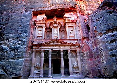 Al Khazneh (? The Treasury? ) ruins, Petra. Jordan View Large Photo Image Stock Photo - Al Khazneh (? The Treasury? ) ruins, Petra. Jordan. Fotosearch