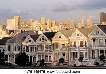 Alamo Square Victorian Houses. San Francisco View Large Photo Image Stock Photography - Alamo Square Victorian Houses. San Francisco. Fotosearch