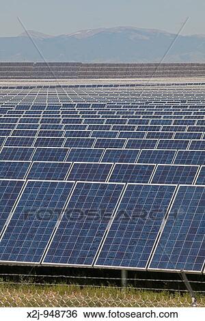Alamosa, Colorado - Photovoltaic solar collectors at the largest photovoltaic power plant in the United States The plant, in Colorado's San Luis Valley, is operated by SunEdison and generates 8 22 megawatts View Large Photo Image Stock Photograph - Alamosa, Colorado - Photovoltaic solar collectors at the largest photovoltaic power plant in the United States The plant, in Colorado's San Luis Valley, is operated by SunEdison and generates 8 22 megawatts. Fotosearch