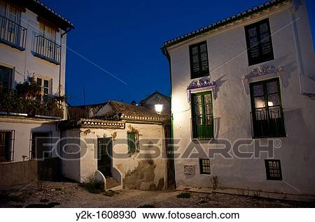 Stock Image - Albaicin by night, Granada, Andalucia, Spain. Fotosearch