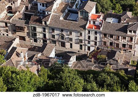 albaicin town in granada from alhambra. View Large Photo Image Stock Photo - albaicin town in granada from alhambra.. Fotosearch