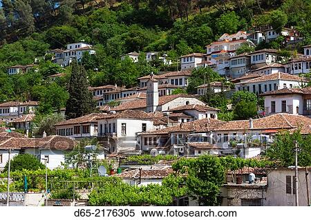 Albania, Berat, Ottoman-era buildings. View Large Photo Image Stock Photography - Albania, Berat, Ottoman-era buildings.. Fotosearch