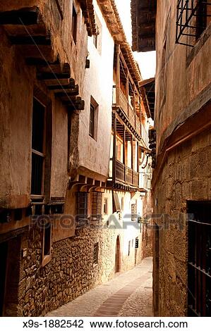 Albarracin streets and houses, Spain View Large Photo Image Stock Image - Albarracin streets and houses, Spain. Fotosearch