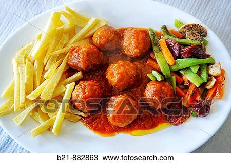 ? Albondigas? (meat balls) in tomato sauce, Competa. Malaga province, Andalusia, Spain View Large Photo Image Stock Image - ? Albondigas? (meat balls) in tomato sauce, Competa. Malaga province, Andalusia, Spain. Fotosearch