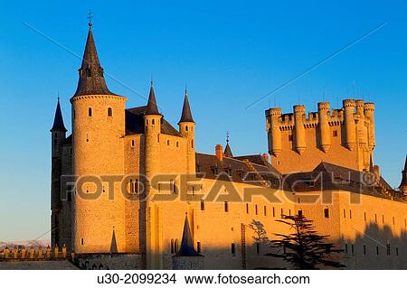 Picture - Alcazar fortress in Segovia, city declarated Historical-Artistic Site, and World Heritage by UNESCO.. Fotosearch