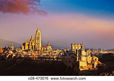 AlcBzar and cathedral. Segovia. Castilla y Leon. Spain View Large Photo Image Stock Photograph - AlcBzar and cathedral. Segovia. Castilla y Leon. Spain. Fotosearch