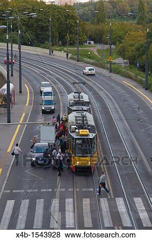 Stock Photo - Aleja Solidarnosci street central Warsaw Poland Europe. Fotosearch