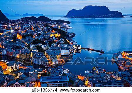 Picture - Alesund More og Romsdal, Norwegian fjords, Norway.. Fotosearch