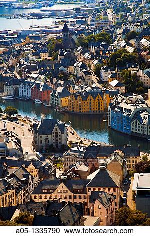 Stock Image - Alesund More og Romsdal, Norwegian fjords, Norway.. Fotosearch