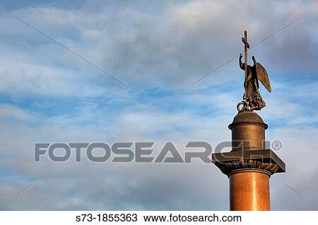Stock Image - Alexander Column, Saint-petersburg, Russian Federation. Fotosearch