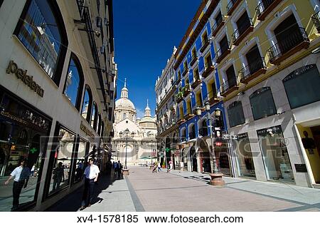 Alfonso Street Saragosse Aragon Spain View Large Photo Image Stock Photography - Alfonso Street Saragosse Aragon Spain. Fotosearch